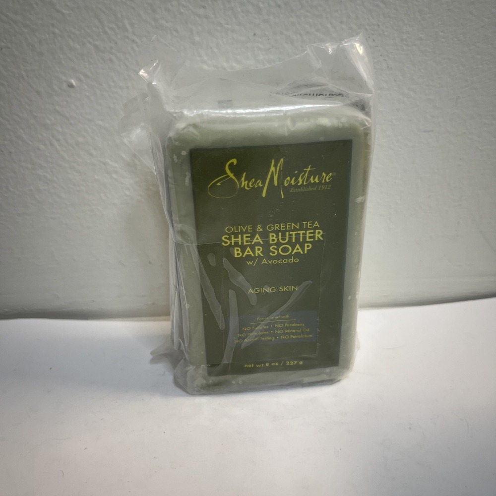 Shea Moisture Olive & Green Tea Shea Butter Bar Soap w Avocado Aging Skin 8 oz